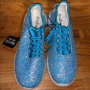 Epic Step Women’s Turquoise Glitter Sneakers